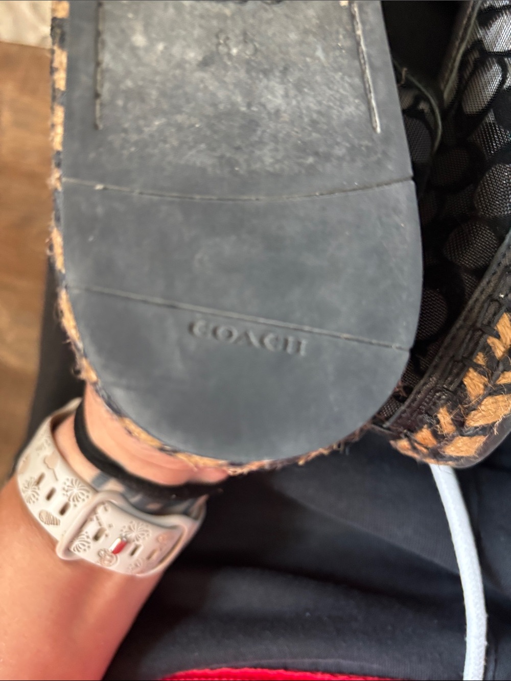 Coach Black Signature Mesh Espadrille Loafers - Picture 9 of 9